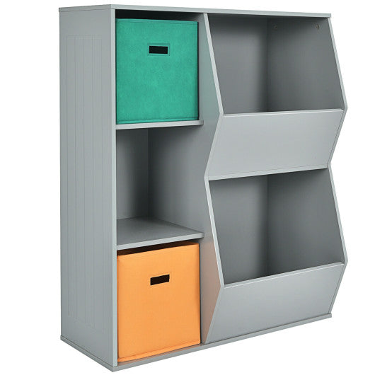 Kids Toy Storage Cabinet Shelf Organizer -Gray