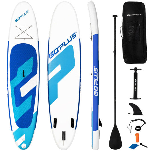 10 Feet Inflatable Stand Up Paddle Board with Backpack Leash and Aluminum Paddle