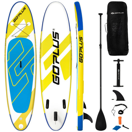 10 Feet Inflatable Stand Up Paddle Board 6 Inches Thick with Backpack Leash Aluminum Paddle