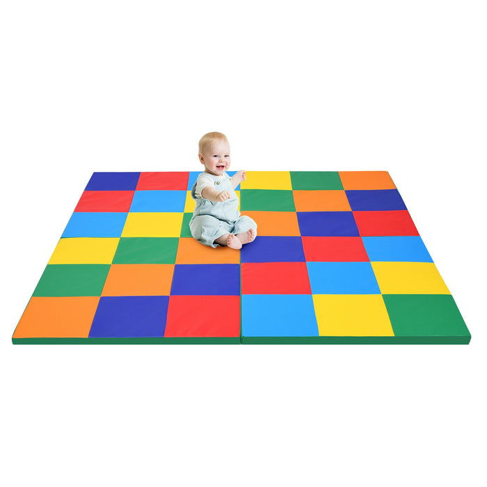 58 Inch Baby Folding Activity Floor Mat Toddler Foam Play Mat