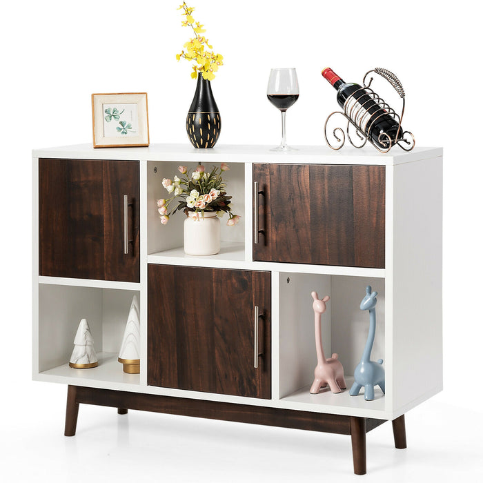 Wood Display Sideboard Storage Cabinet with Storage Compartments