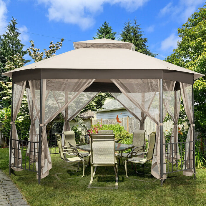 10â€™x 12â€™ Octagonal Patio Gazebo-Beige