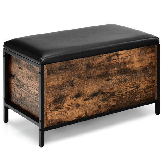 Entryway Flip Top Ottoman Stool with Padded Seat