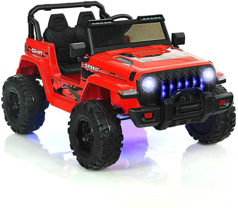 12V Kids Ride-on Jeep Car with 2.4 G Remote Control-Red