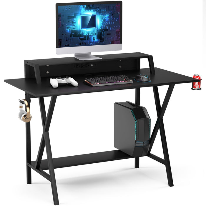 All-in-One Professional Gaming Desk with Cup and Headphone Holder