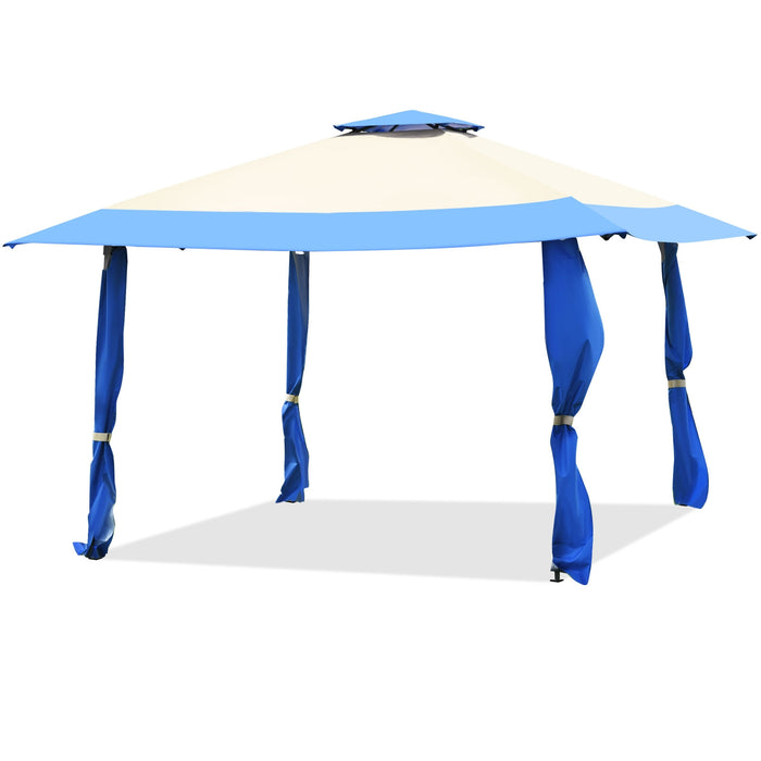 13 Feet x 13 Feet Pop Up Canopy Tent Instant Outdoor Folding Canopy Shelter-Blue