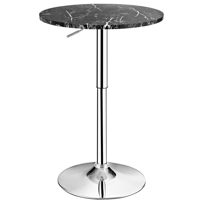 360Â° Swivel Cocktail Pub Table with Sliver Leg and Base-Black