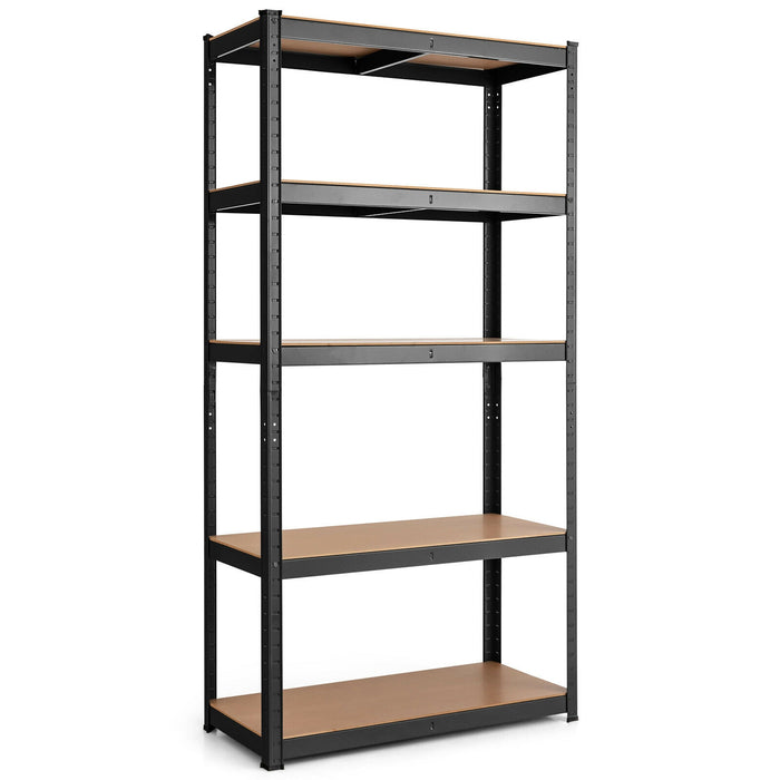 Adjust 30 x 60 Inch 5 Level Garage Tool Shelf Storage-Black