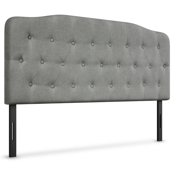 Queen Upholstered Headboard with Adjustable Heights-Light Gray