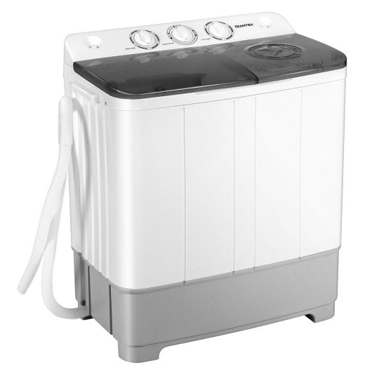 2-in-1 Portable 22lbs Capacity Washing Machine with Timer Control-Gray