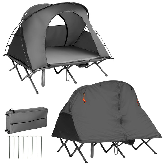 2-Person Outdoor Camping Tent with External Cover-Gray