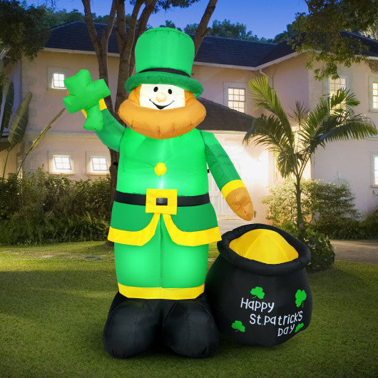 Patrickâ€™s Day Inflatable Leprechaun for for Yard and Lawn-6 ft