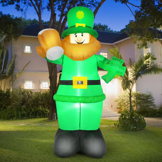 Patrickâ€™s Day Inflatable Leprechaun for for Yard and Lawn-8 ft