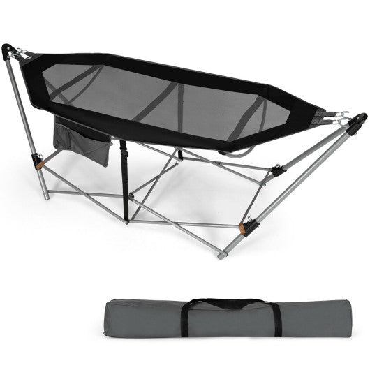 Portable Folding Hammock with Hammock Stand-Black