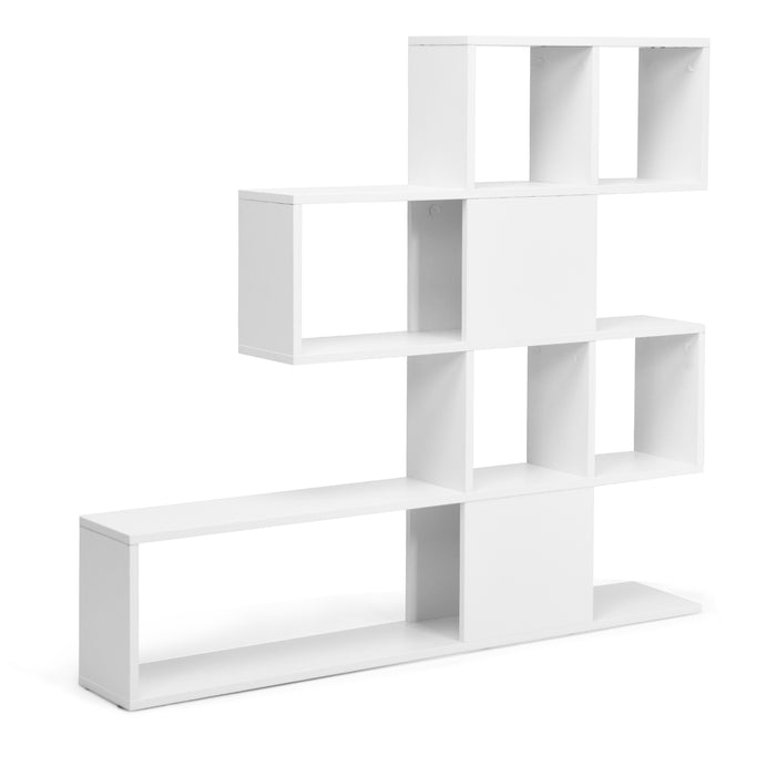 5-Tier Bookshelf Corner Ladder Bookcase with Storage Rack-White