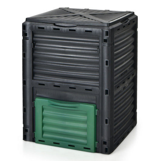 80-Gallon Outdoor Composter with Large Openable Lid and Bottom Exit Door