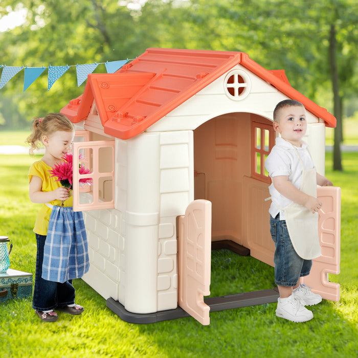 Kidâ€™s Playhouse Pretend Toy House For Boys and Girls 7 Pieces Toy Set-Pink