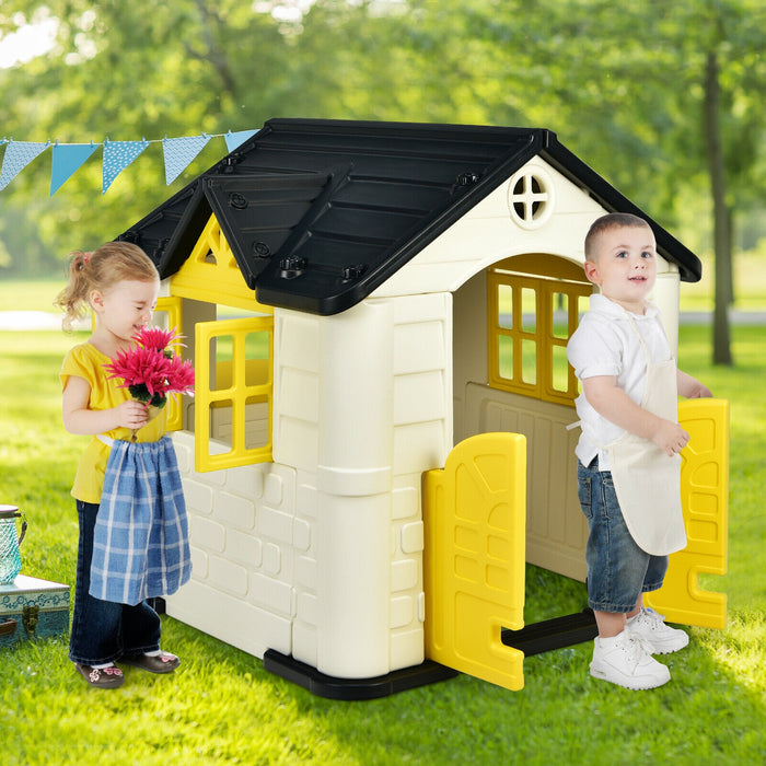 Kidâ€™s Playhouse Pretend Toy House For Boys and Girls 7 Pieces Toy Set-Yellow