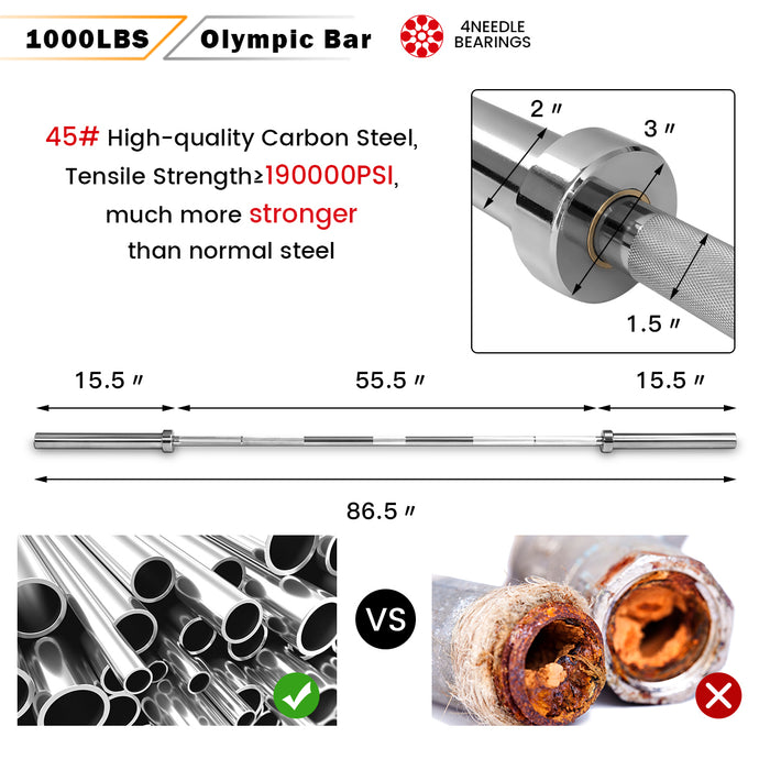 1000 lbs Weight Lifting Barbell