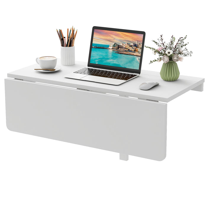 31.5 x 23.5 Inch Wall Mounted Folding Table for Small Spaces-White