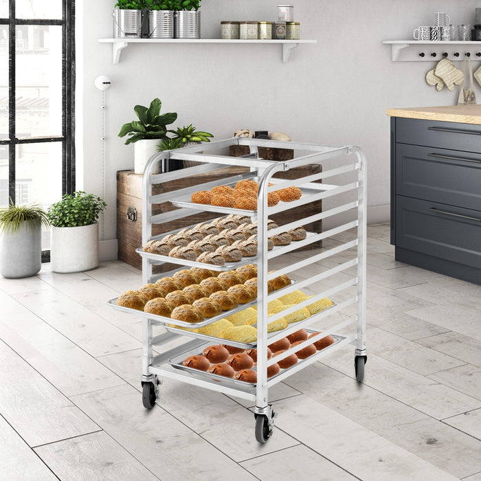 10 Sheets Aluminum Rolling Bakery Pan Rack