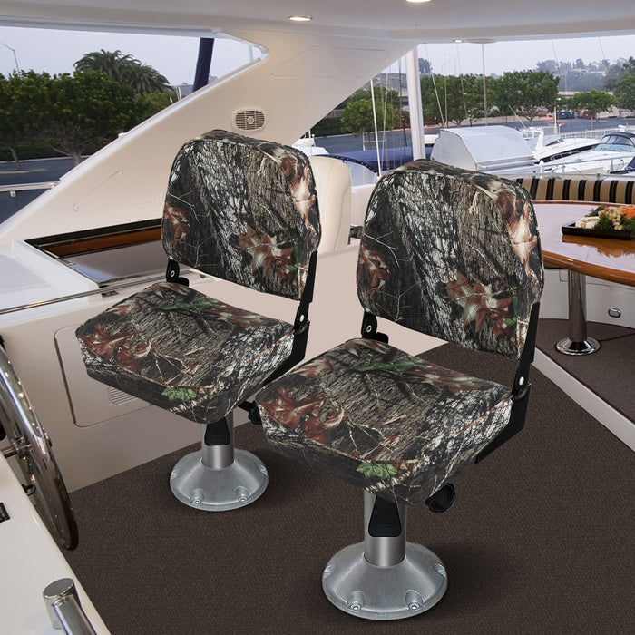 2-Piece Folding Boat Seat Set with Sponge Padding-Camouflage