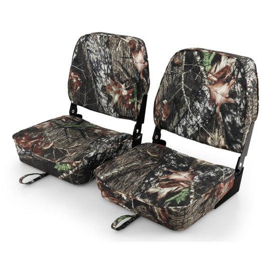 2-Piece Folding Boat Seat Set with Sponge Padding-Camouflage