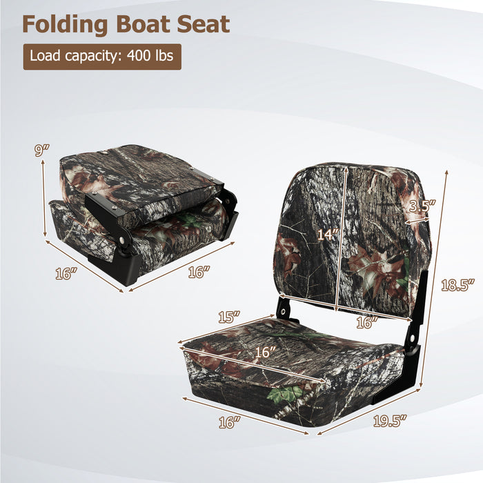 2-Piece Folding Boat Seat Set with Sponge Padding-Camouflage