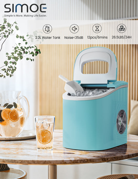 Mini Portable Compact Electric Ice Maker Machine-Green