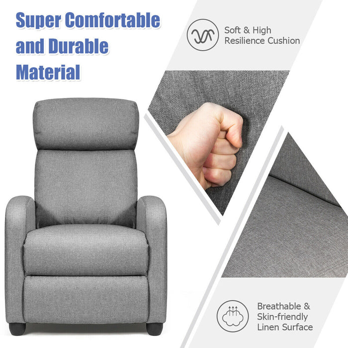 Recliner Sofa Wingback Chair with Massage Function-Gray