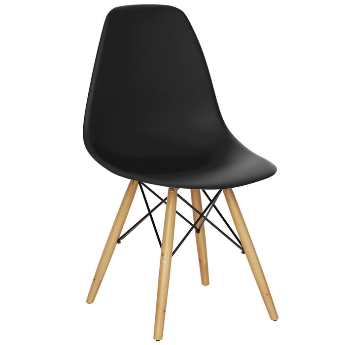 Set of 2 Mid-Century Modern DSW Dining Side Chair-Black