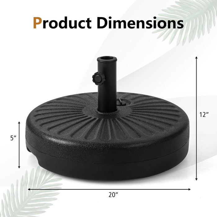 20 Inch Fillable Heavy-Duty Round Umbrella Base Stand