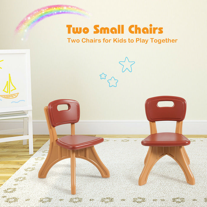 Children Kids Activity Table & Chair Set Play Furniture W/Storage-Coffee