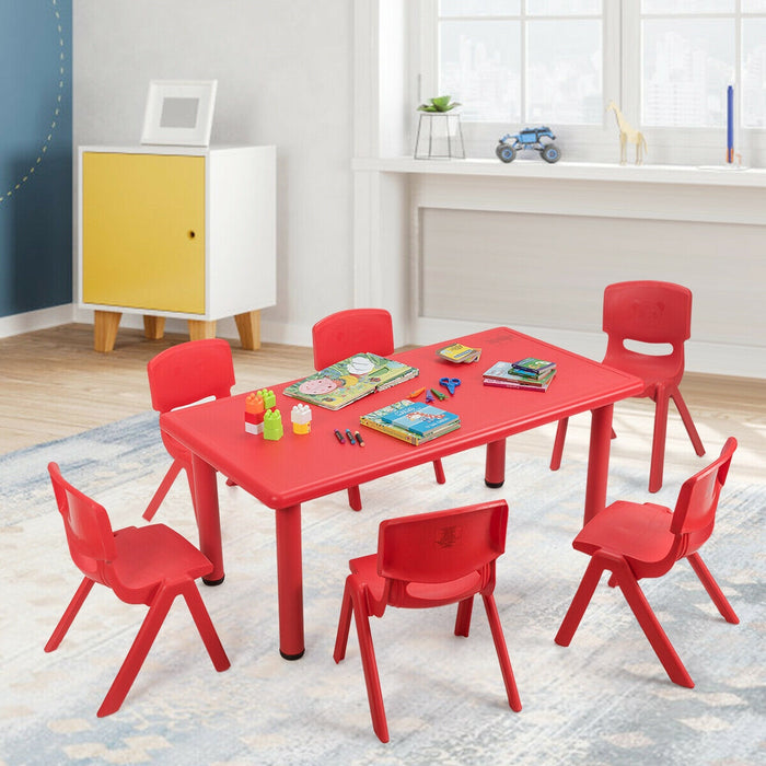 6-pack Kids Plastic Stackable Classroom Chairs-Red