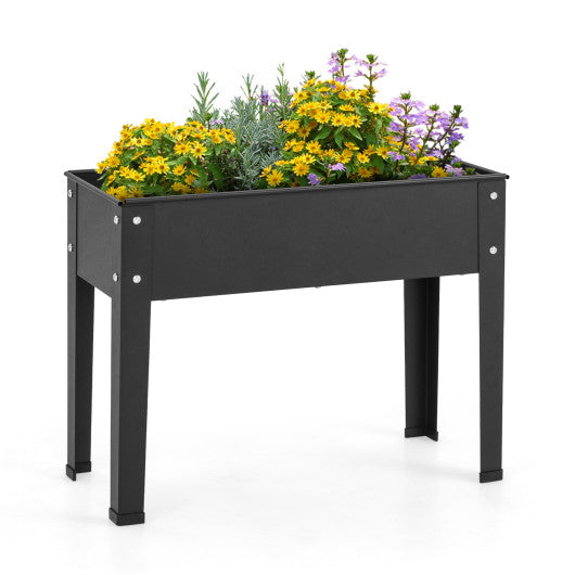 Metal Raised Garden Bed with Legs and Drainage Hole for Vegetable Flower-24 x 11 x 18 inches