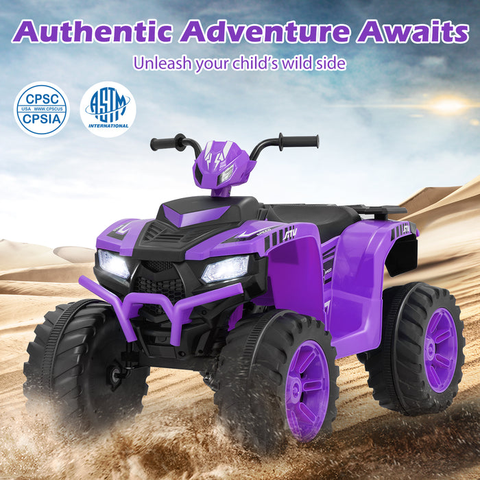 24V Kids Ride-On Electric ATV with Wireless Connection for Toddlers 3-8 Years Old-Purple