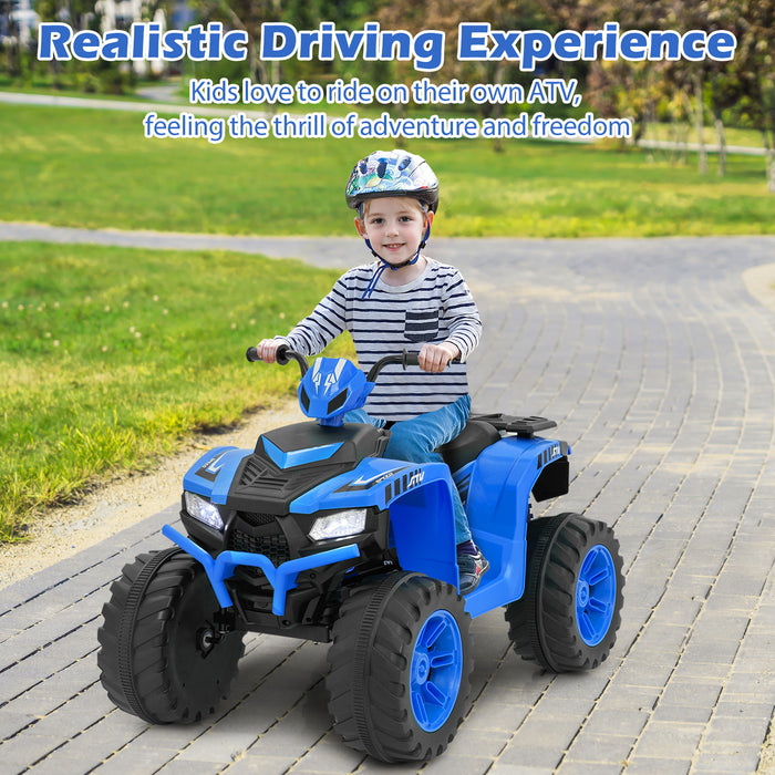 24V Kids Ride-On Electric ATV with Wireless Connection for Toddlers 3-8 Years Old-Blue