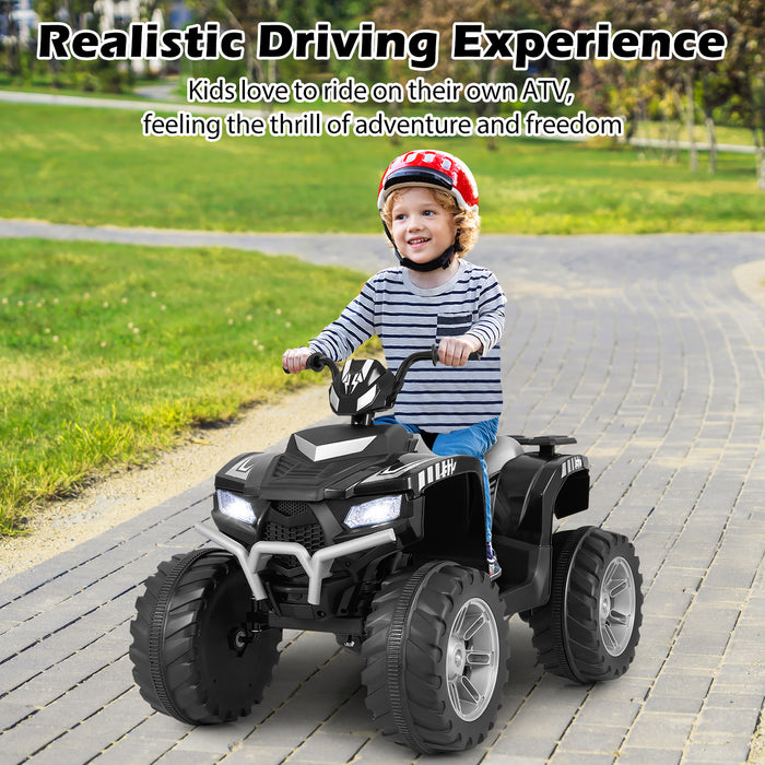 24V Kids Ride-On Electric ATV with Wireless Connection for Toddlers 3-8 Years Old-Black