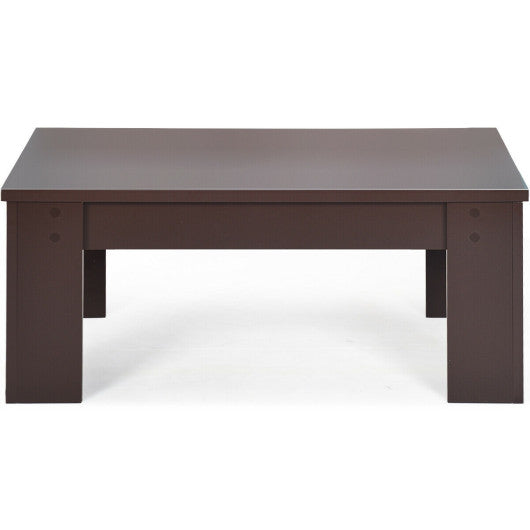 Lift Top Coffee Pop-UP Cocktail Table-Brown