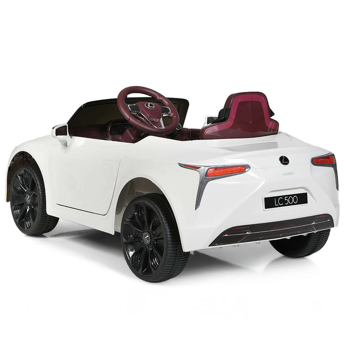 Kids Ride Lexus LC500 Licensed Remote Control Electric Vehicle-White