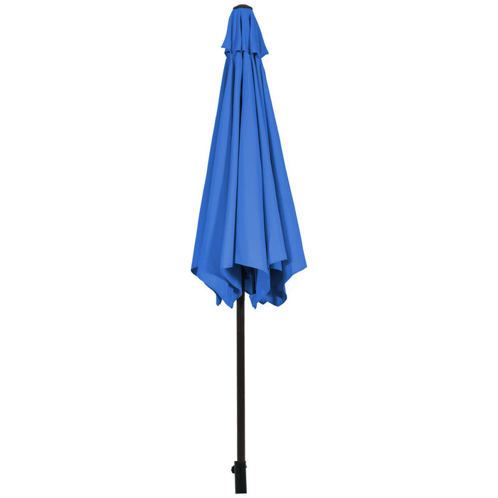 9 ft Outdoor Market Patio Table Umbrella Push Button Tilt Crank Lift-Blue