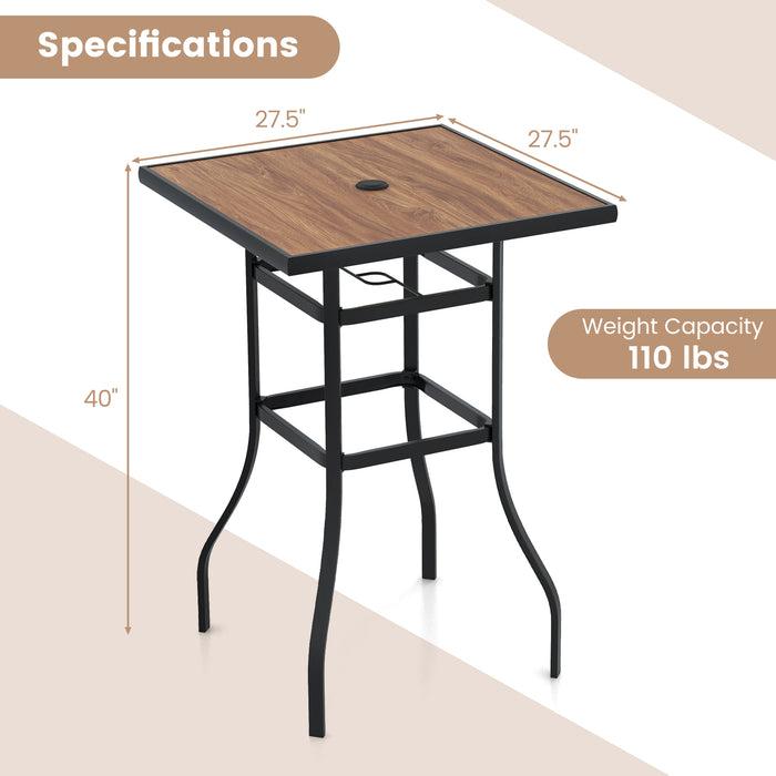 27.5 Inches Patio Bar Table for Garden Backyard Poolside