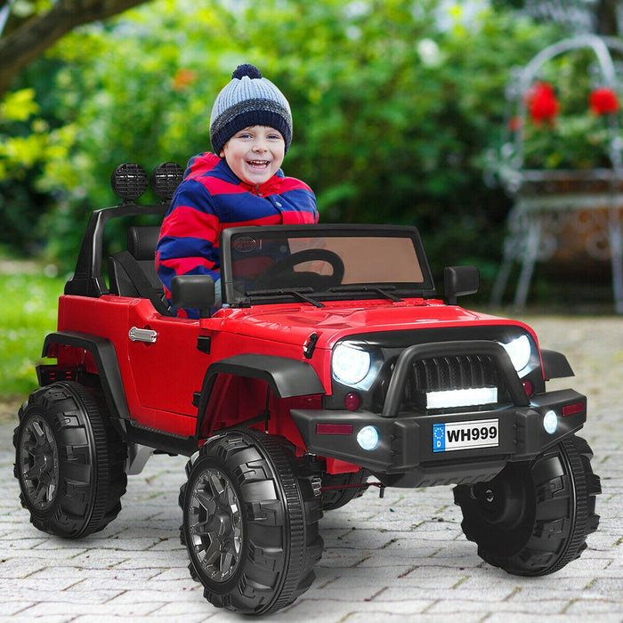 12V Kids Ride On Truck with Remote Control and Double Magnetic Door-Red