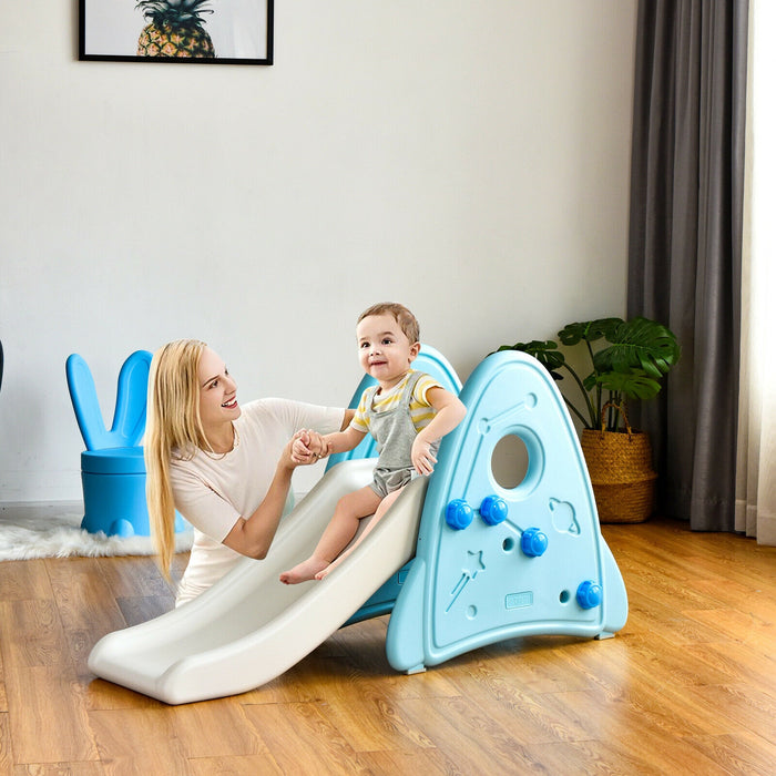 Freestanding Baby Slide Indoor First Play Climber Slide Set for Boys Girls -Blue