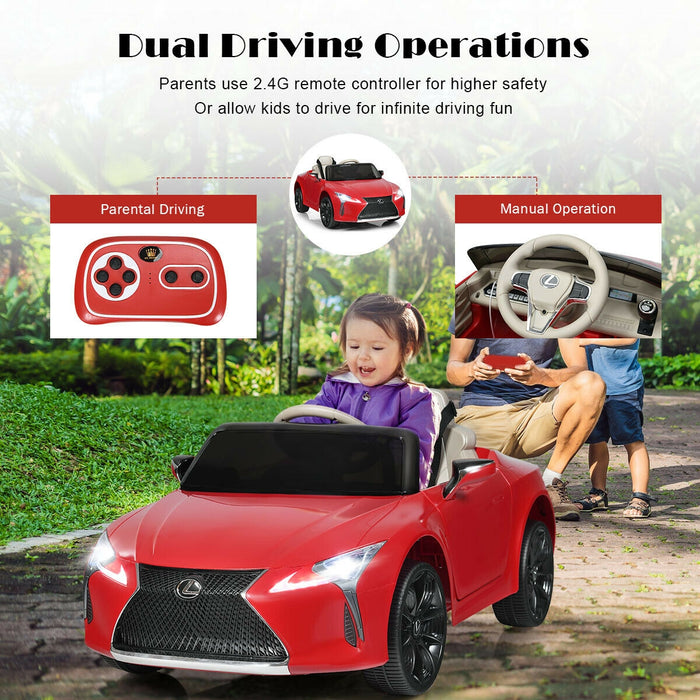 Kids Ride Lexus LC500 Licensed Remote Control Electric Vehicle-Red