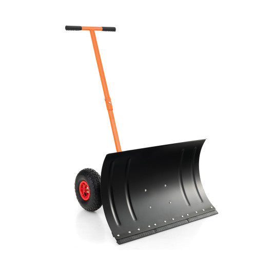 29 Inches Snow Pusher for Driveway-Orange