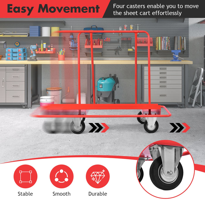 Handling Heavy Duty Sheetrock Sheet Panel Service Cart