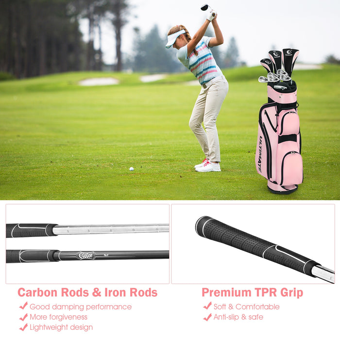 10 Pieces Womens Complete Golf Club Set with Alloy Driver