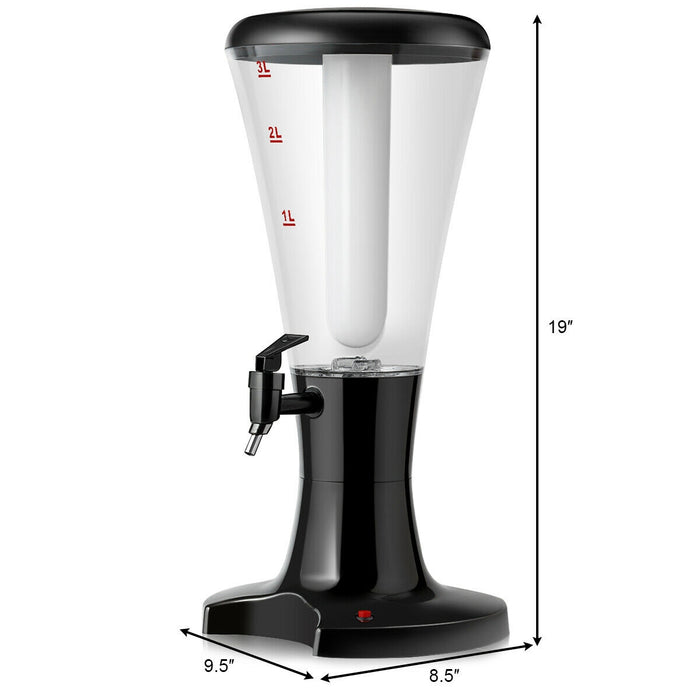 Set of 2 3L Draft Beer Tower Dispenser with LED Lights