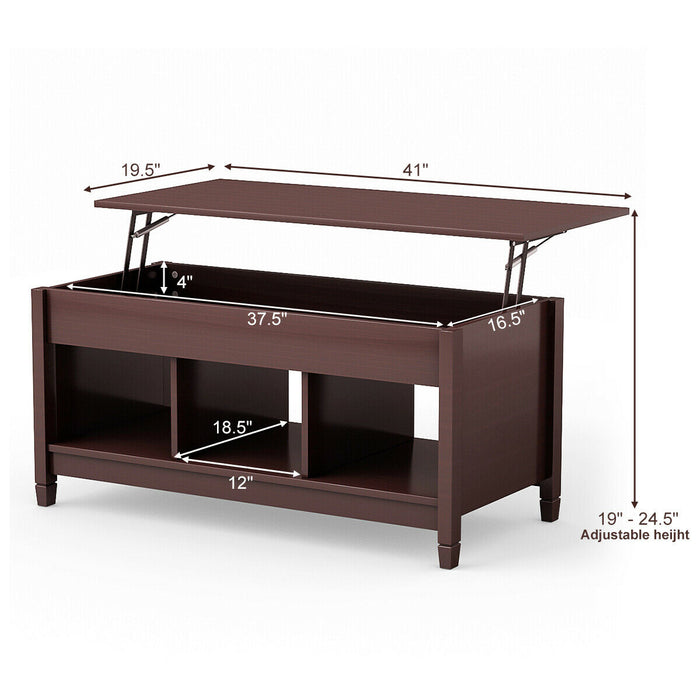 Coffee Table with Hidden Storage Compartment-Coffee